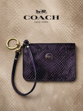 Coach RARE Snakeskin Cardholder Coinpurse Wristlet